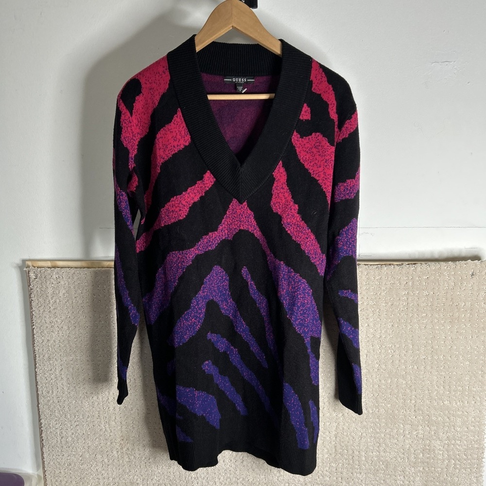 Guess Women's Hombre Zebra Sweater Dress